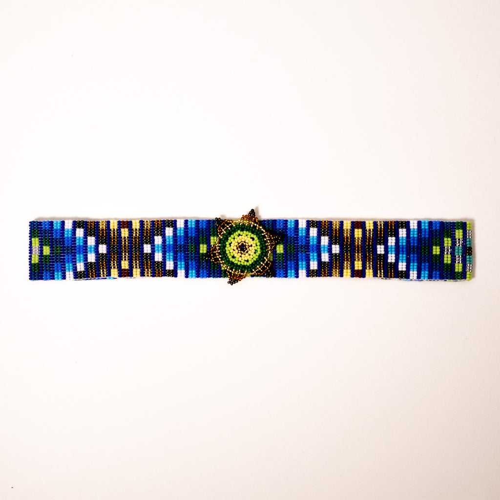 Indigenous beading, Shamanic Store, Embera Chami Tribe, psychedelic jewelry, ayahuasca jewelry, protection beads, Spiritual tools, spirituality, spirituality headband, energy clearing tools, beaded headband.