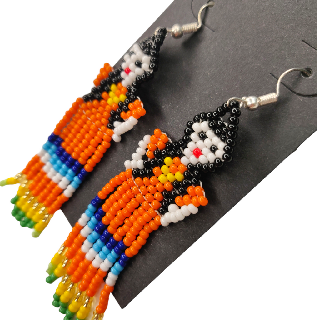 Indigenous beading, Shamanic Store, Embera Chami Tribe, psychedelic jewelry, ayahuasca jewelry, protection beads, Spiritual tools, spirituality, spirituality Earrings, energy clearing tools, beaded earrings.